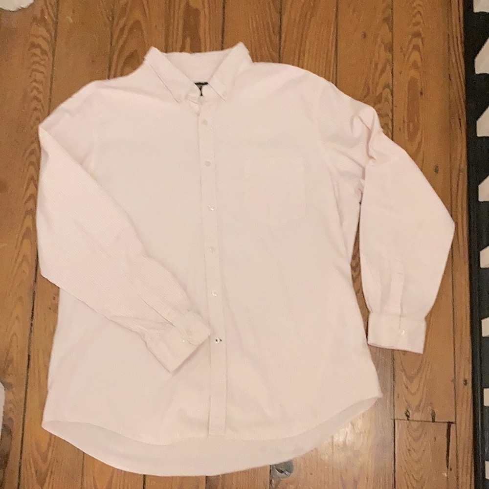 Club Room Pink White Striped Oxford Button Down Shirt XXL